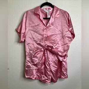 Wrangler Pink Satin Casual Button Down Shirt